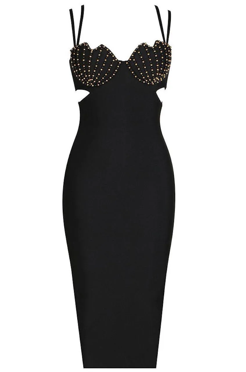 Tamara Beaded Bandage Midi Dress