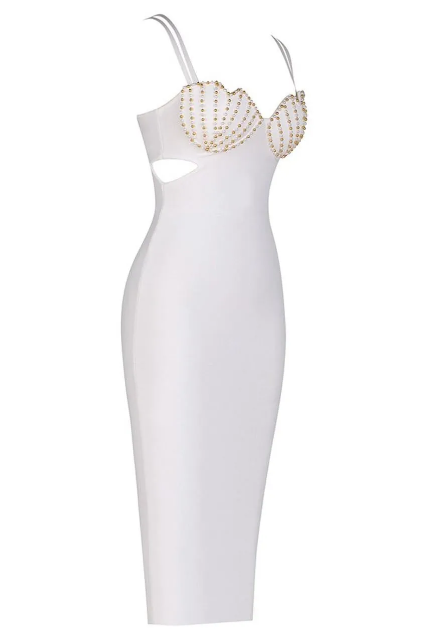Tamara Beaded Bandage Midi Dress
