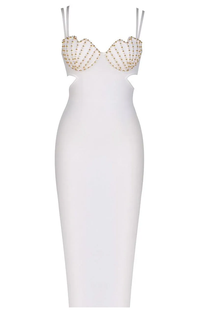 Tamara Beaded Bandage Midi Dress