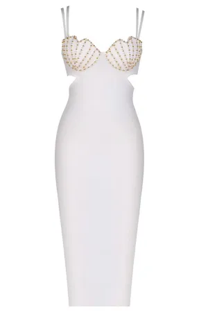 Tamara Beaded Bandage Midi Dress