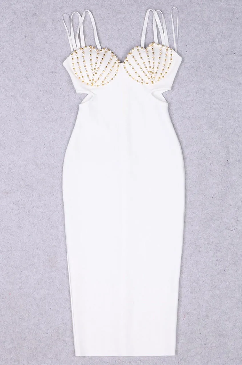 Tamara Beaded Bandage Midi Dress