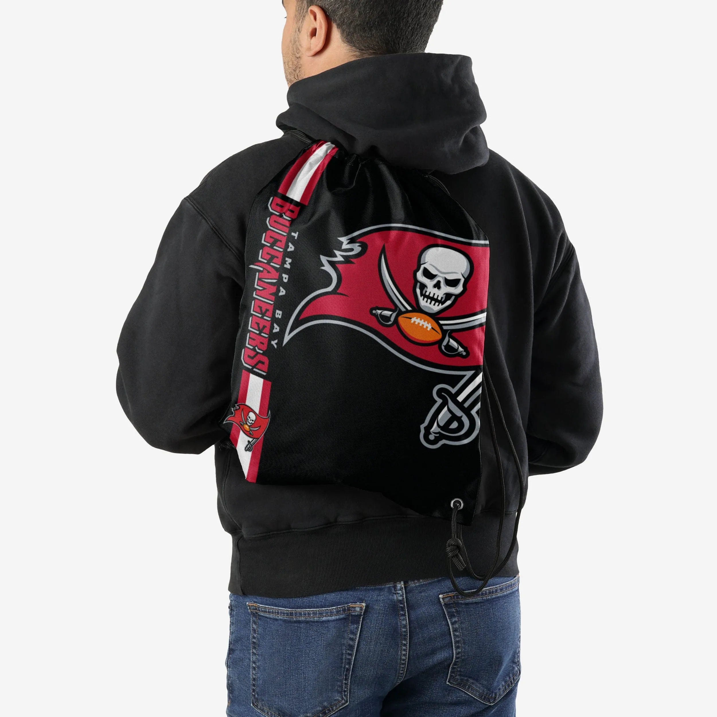 Tampa Bay Buccaneers Black Alternate Color Big Logo Drawstring Backpack