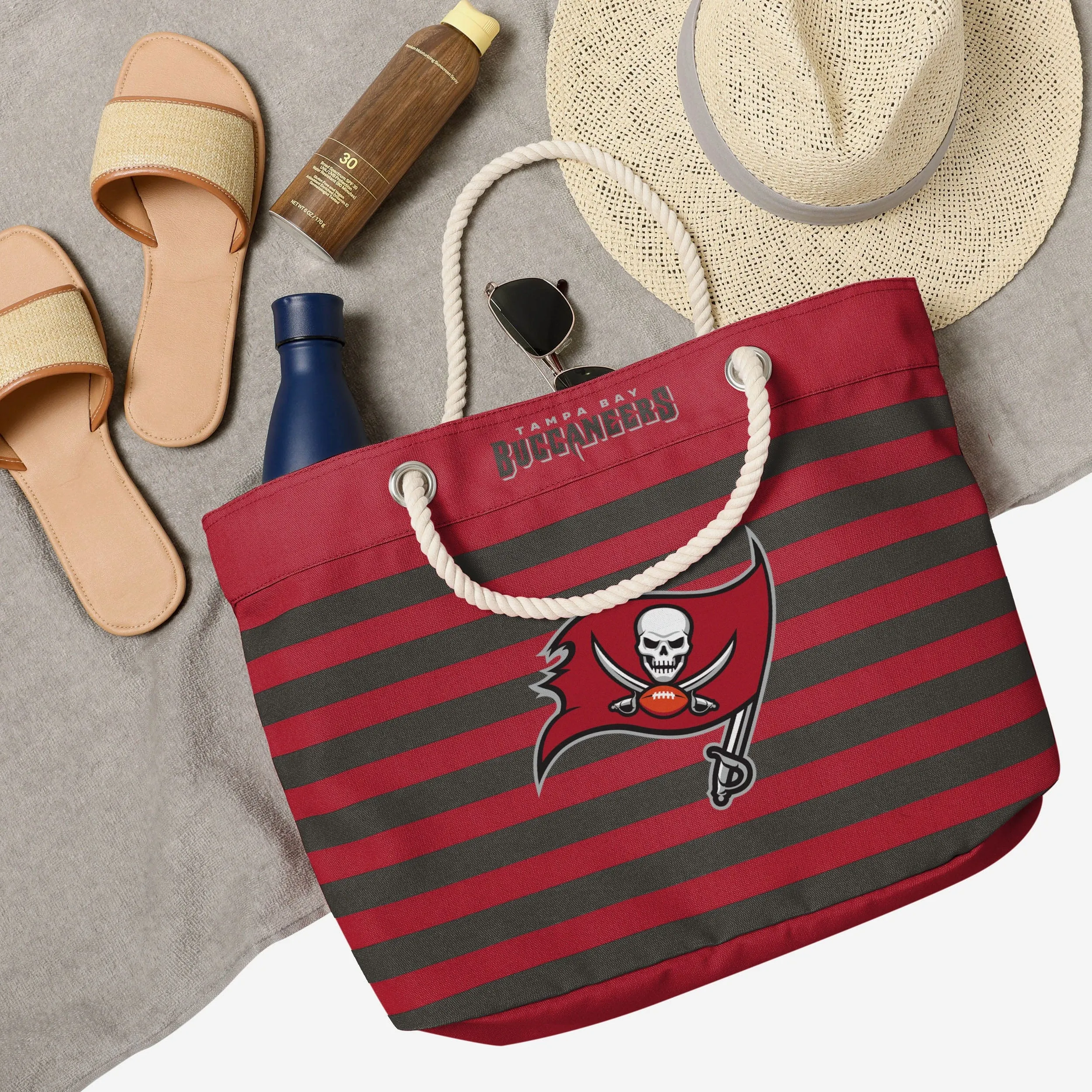 Tampa Bay Buccaneers Nautical Stripe Tote Bag