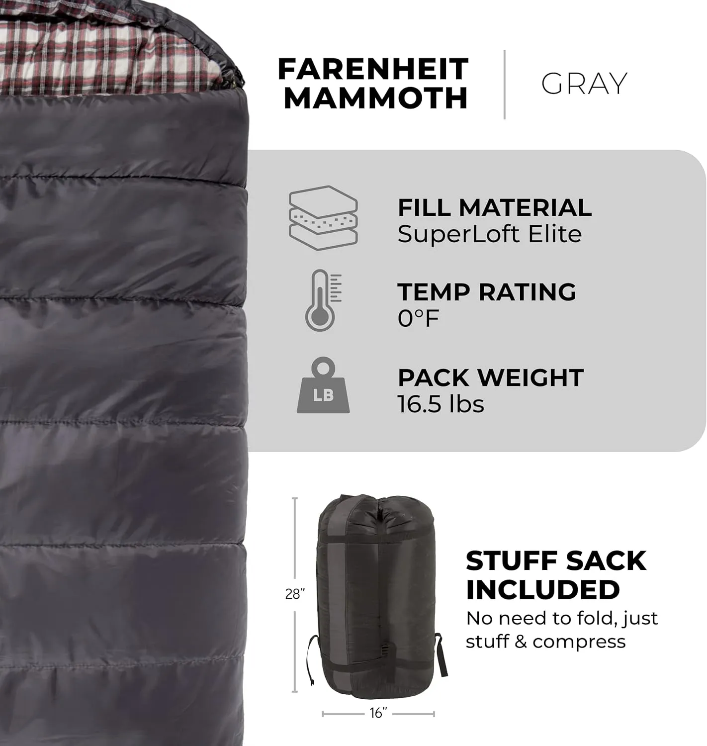 TETON Mammoth, 20 Degree and 0 Degree Sleeping Bags, Double Sleeping Bag, A Warm Bag the Whole Family can Enjoy. Great Sleeping Bag for Camping, Hunting and Base Camp. Compression Sack Included