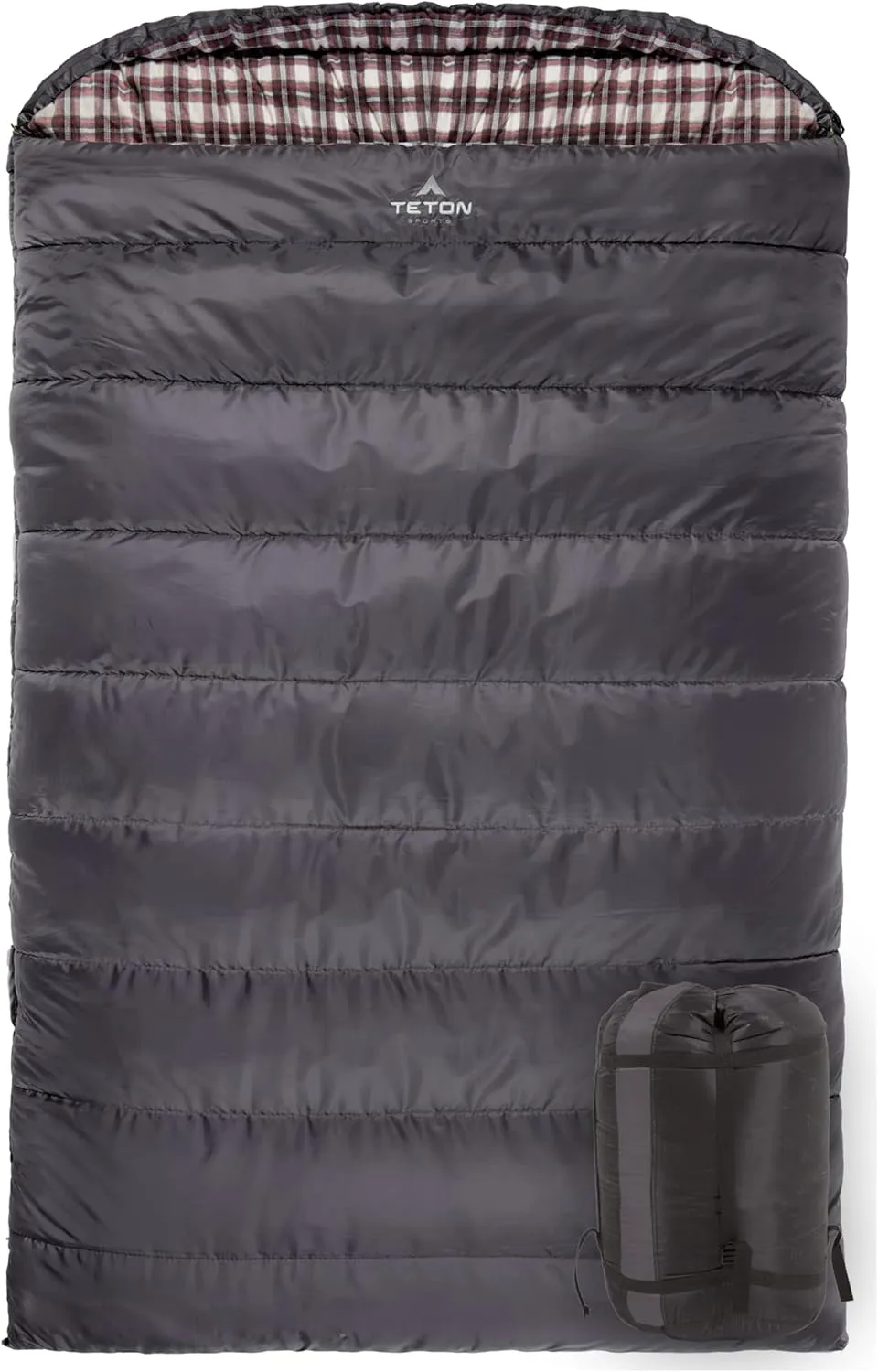 TETON Mammoth, 20 Degree and 0 Degree Sleeping Bags, Double Sleeping Bag, A Warm Bag the Whole Family can Enjoy. Great Sleeping Bag for Camping, Hunting and Base Camp. Compression Sack Included