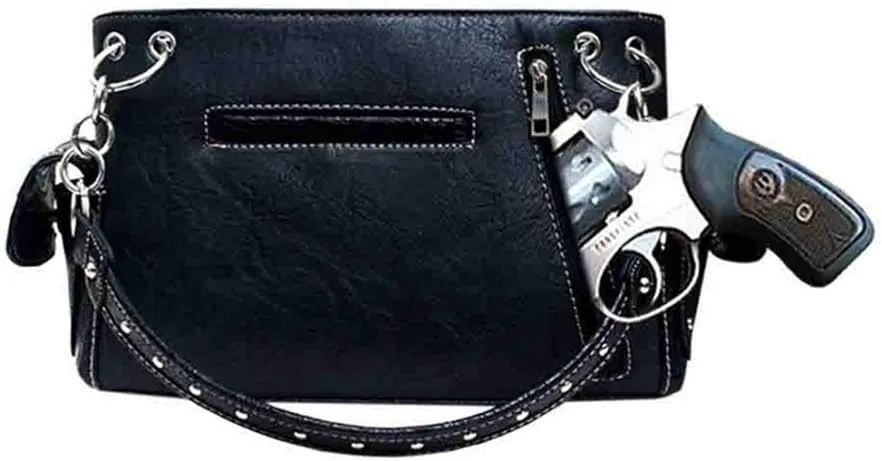 Texas West Western Dales Pony Horse White Mane Embroidery Feather Conceal Carry Women Handbag Purse in 5 colors