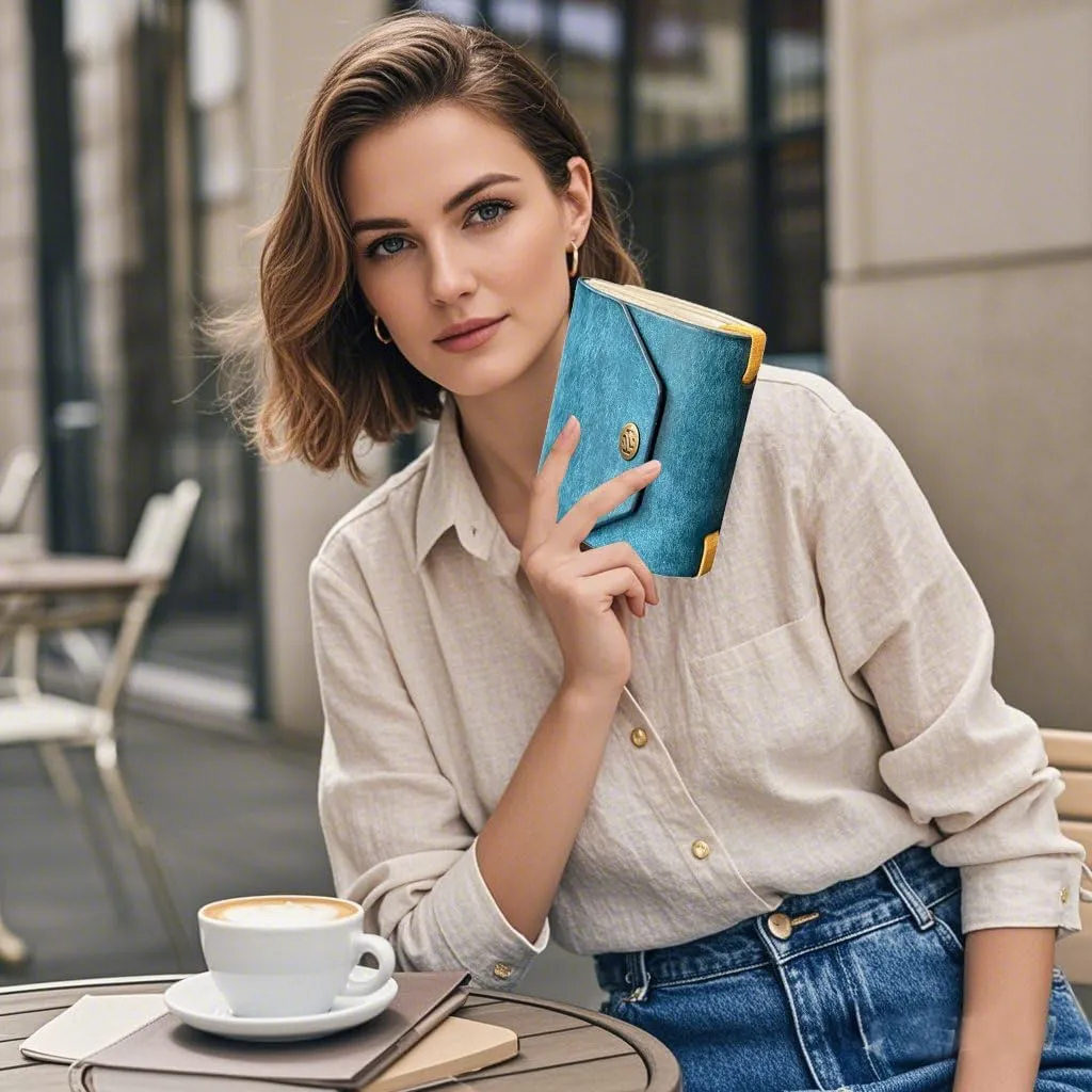 The Cash Wrap Wallet,With Magnetic Clasp Fast Cash Access Money Portable Holder For Cash Vintage Wallet Bag (Blue)