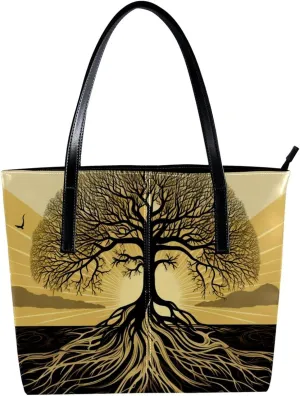 The Tote Bag For Women,Bags For Women,Reusable Shopping Bags,African Grassland Tree Root Handbags
