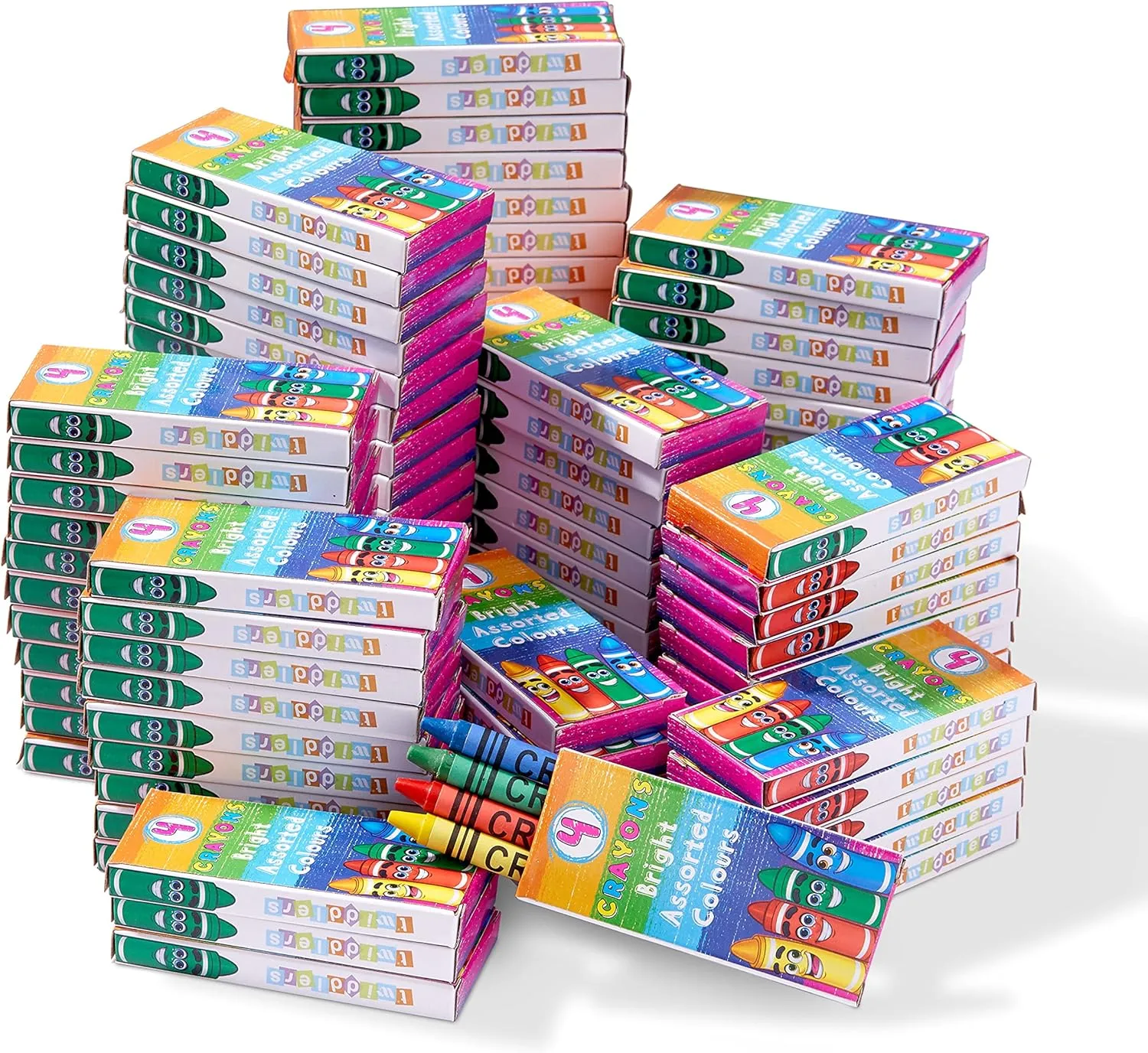 THE TWIDDLERS 144 Boxes of 4 Packs Mini Crayons in Bulk (Total 576) - School & Classroom Kids Coloring Activity, Crayon Party Favors for Kids & Toddlers, Goodie Party Bag Fillers, Restaurants
