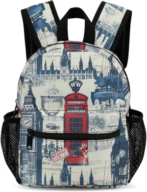 Theme of Uk And London British Flag Backpack Cute Laptop Bag Mini Shoulder Bags Travel Casual Daypacks 13 Inch