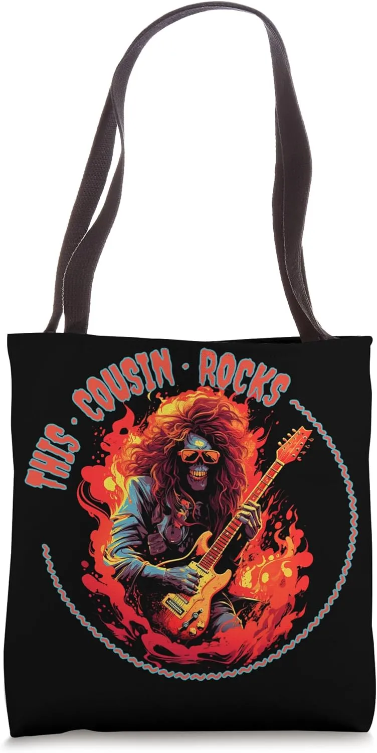 This Cousin Rocks Funny Musician Tote Bag