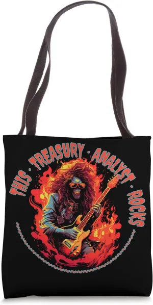 This Treasury Analyst Rocks Funny Musician Tote Bag