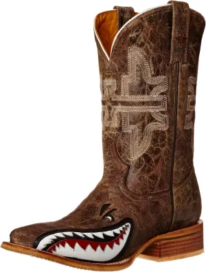 Tin Haul Men's Gnarly Shark Fashion Cowboy Boots