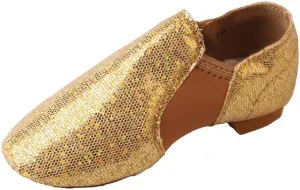 TMA EYES Golden Sequin PU Upper Slip-on Fashion Dance Shoes for Girl's