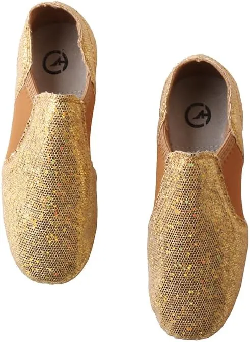 TMA EYES Golden Sequin PU Upper Slip-on Fashion Dance Shoes for Girl's