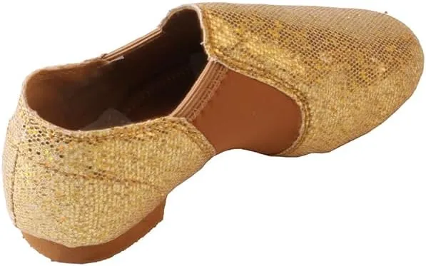 TMA EYES Golden Sequin PU Upper Slip-on Fashion Dance Shoes for Girl's