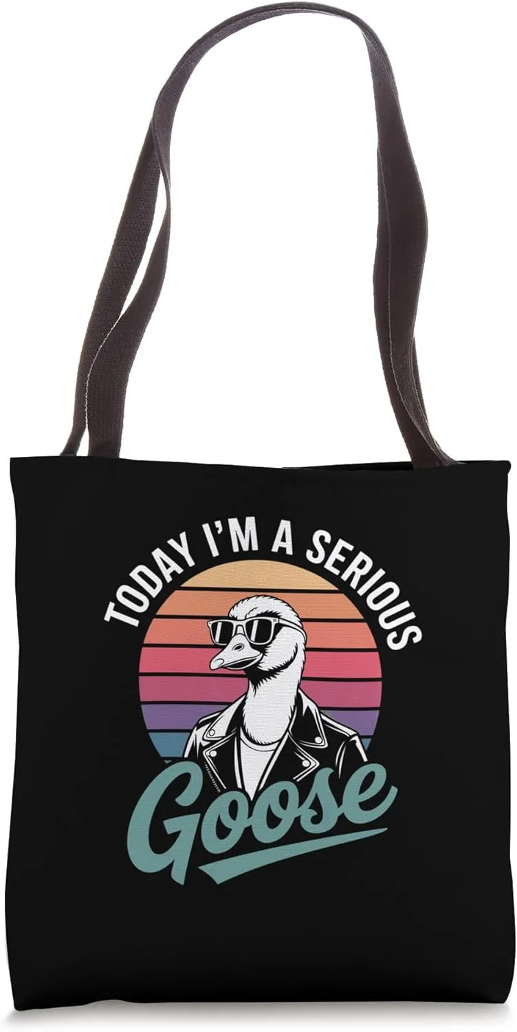 Today I'm A Serious Goose Funny Retro Style Tote Bag