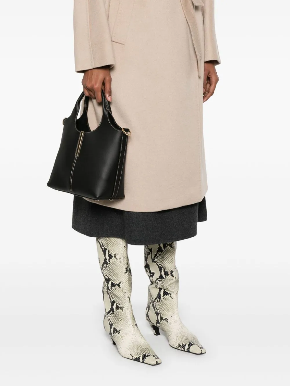 TOD'S Mini Leather Tote Handbag with Adjustable Strap