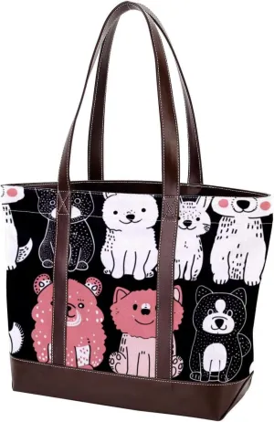Tote Bag for Women, Large Tote Bags for Women, Women's Tote Handbags, Sheep Cat Dog Cartoon Animal, Totes for Women