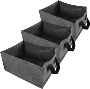 Totority 3pcs Rectangular Plant Grow Bags Non-Woven Thickened Bags for Vegetable Fruit Breathable Garden Nursery Pouches