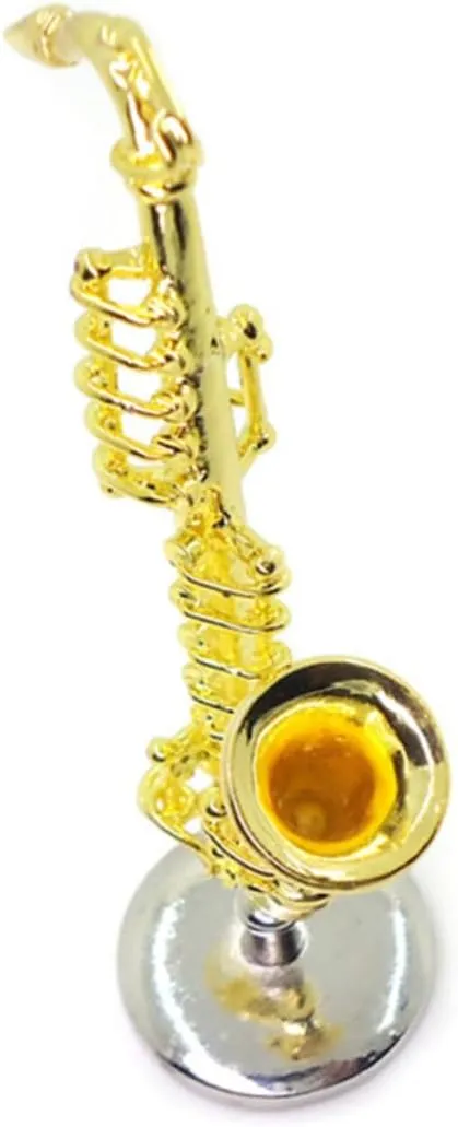 TOYANDONA 2pcs Mini Alloy Saxophone Toy for Dollhouse Decoration Boy Girl Instrument Lightweight and Safe Lifelike Design for Girl Bedroom Store Decor
