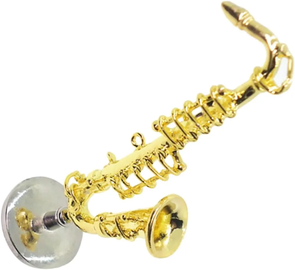 TOYANDONA 2pcs Mini Alloy Saxophone Toy for Dollhouse Decoration Boy Girl Instrument Lightweight and Safe Lifelike Design for Girl Bedroom Store Decor