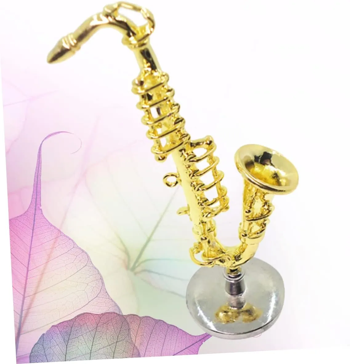 TOYANDONA 2pcs Mini Alloy Saxophone Toy for Dollhouse Decoration Boy Girl Instrument Lightweight and Safe Lifelike Design for Girl Bedroom Store Decor