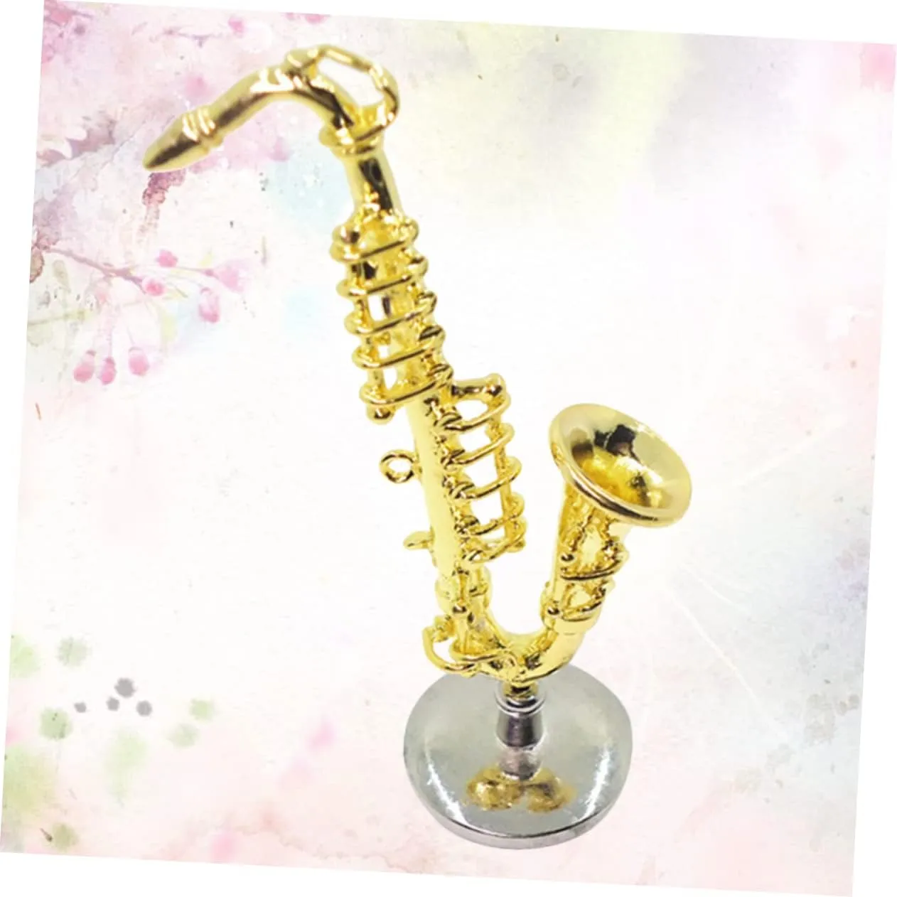 TOYANDONA 2pcs Mini Alloy Saxophone Toy for Dollhouse Decoration Boy Girl Instrument Lightweight and Safe Lifelike Design for Girl Bedroom Store Decor
