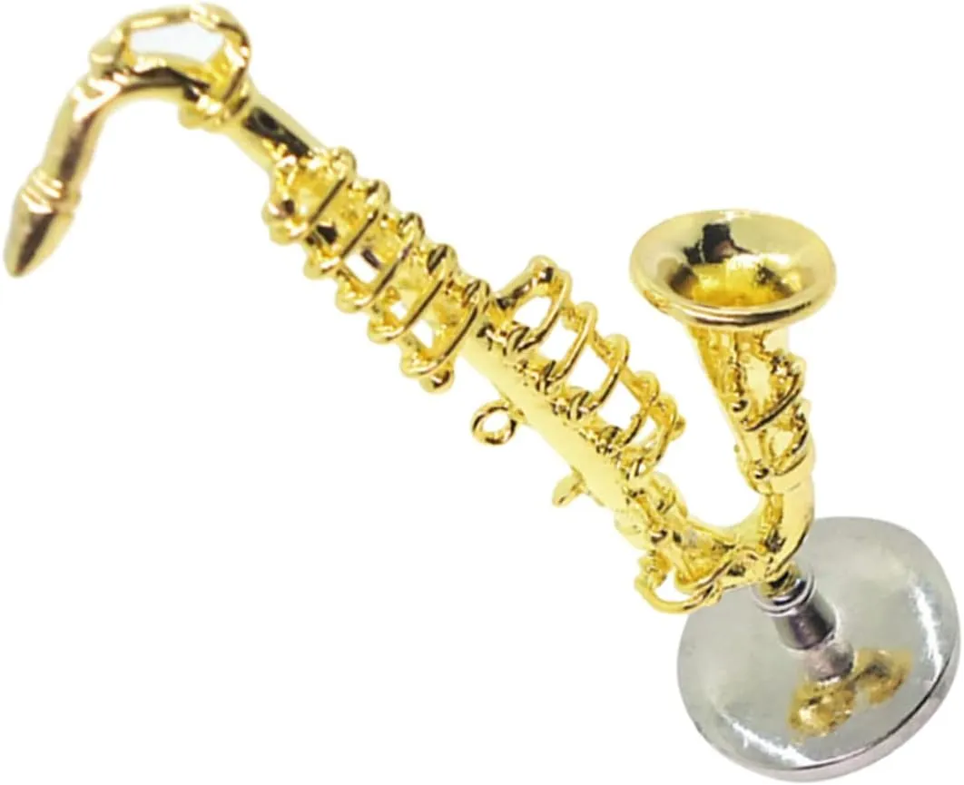 TOYANDONA 2pcs Mini Alloy Saxophone Toy for Dollhouse Decoration Boy Girl Instrument Lightweight and Safe Lifelike Design for Girl Bedroom Store Decor