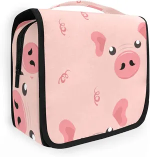 Travel Toiletry Bag Cosmetic Bag Cute Pig Nose Portable Hanging Cosmetic Case Traveling With Leakproof Compartment Makeup Toiletries Cosmetic Organizer for Women Men