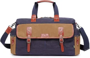TSD Brand Stone Creek Waxed Canvas Duffel Bag (Navy)