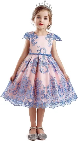 TTYAOVO Flower Girl Dress Princess Birthday Party Wedding Gown