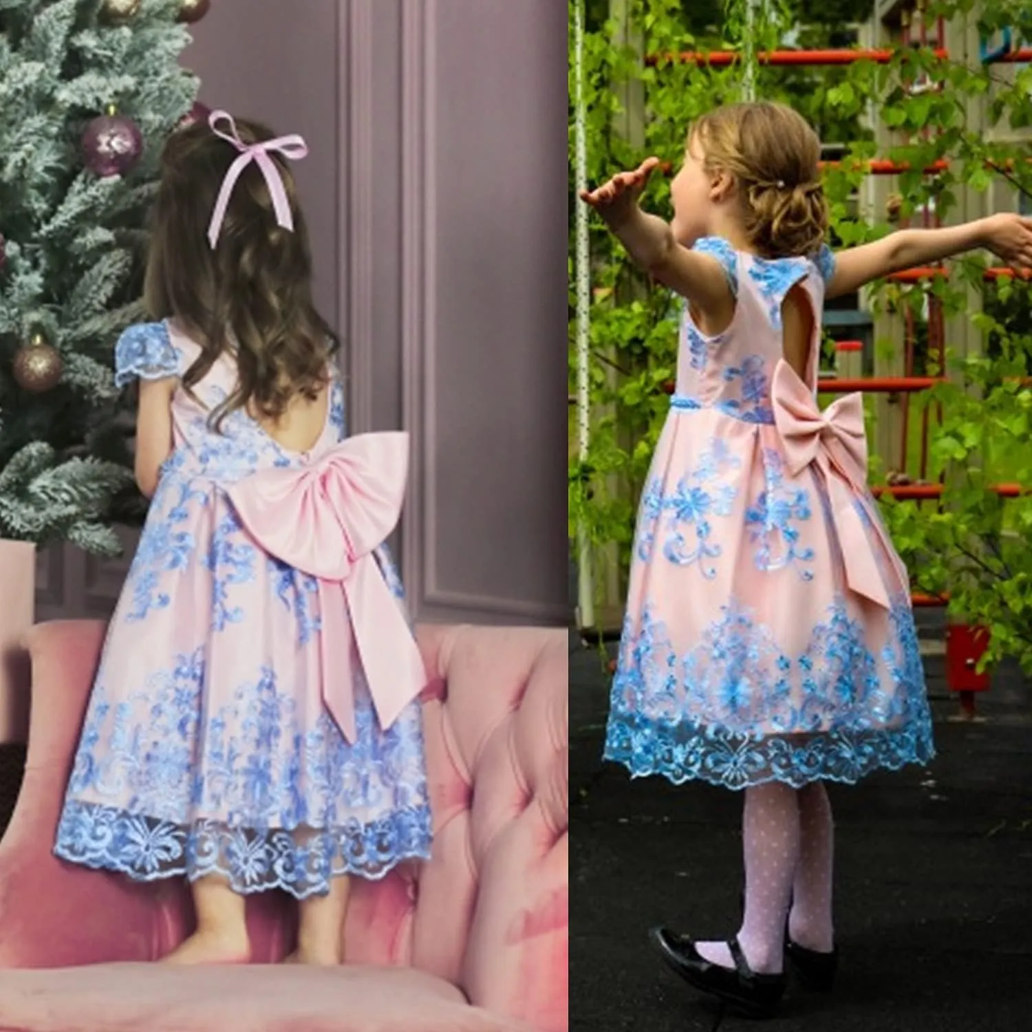 TTYAOVO Flower Girl Dress Princess Birthday Party Wedding Gown