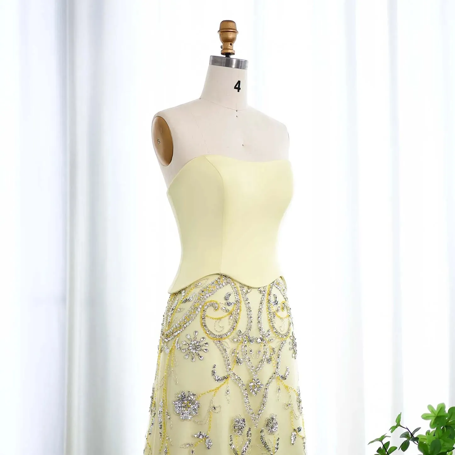 Tulle Strapless Sequined Evening Dress