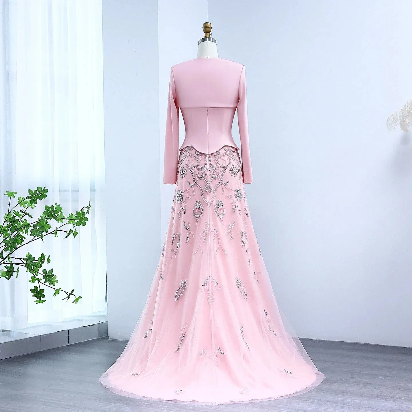 Tulle Strapless Sequined Evening Dress