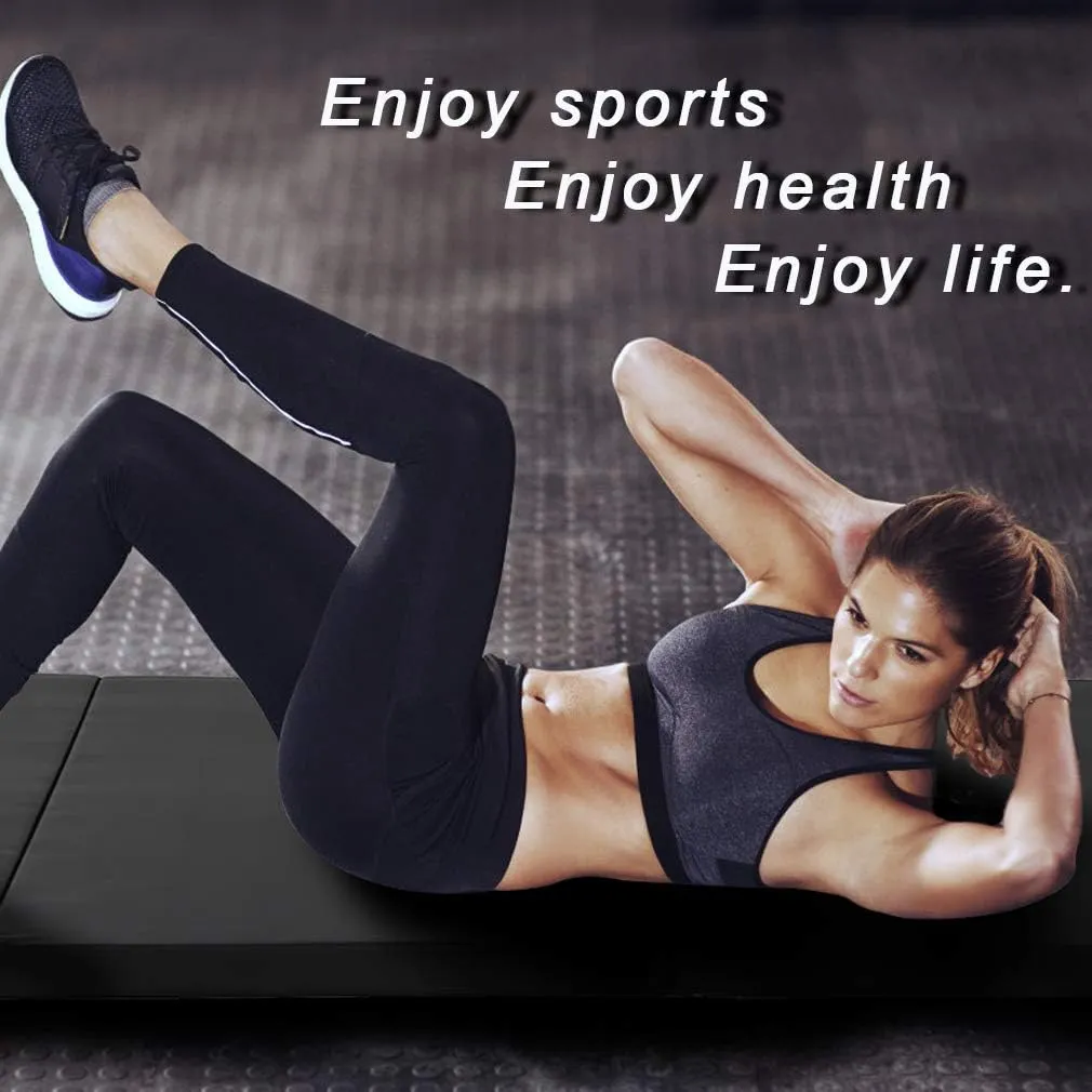 Tumbling Mats Gymnastics Tumbling Foldable Mats Foldable Yoga Mat Thick PU Leather Exercise Mat With Carrying Handles for home Workout outdoor Gymnastics Yoga Pilates