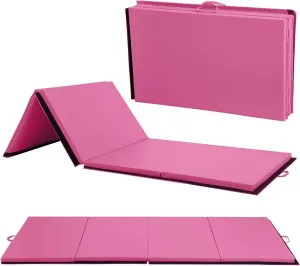 Tumbling Mats Gymnastics Tumbling Foldable Mats Foldable Yoga Mat Thick PU Leather Exercise Mat With Carrying Handles for home Workout outdoor Gymnastics Yoga Pilates