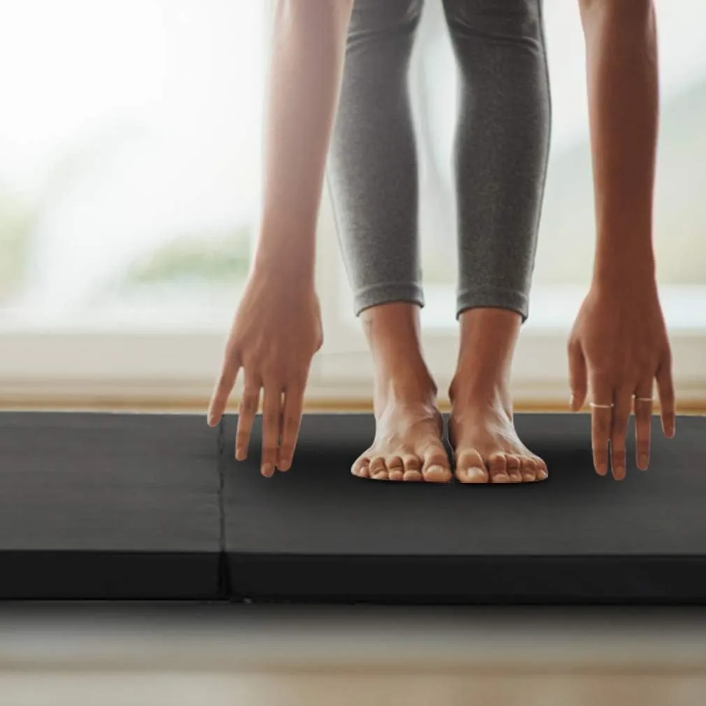Tumbling Mats Gymnastics Tumbling Foldable Mats Foldable Yoga Mat Thick PU Leather Exercise Mat With Carrying Handles for home Workout outdoor Gymnastics Yoga Pilates