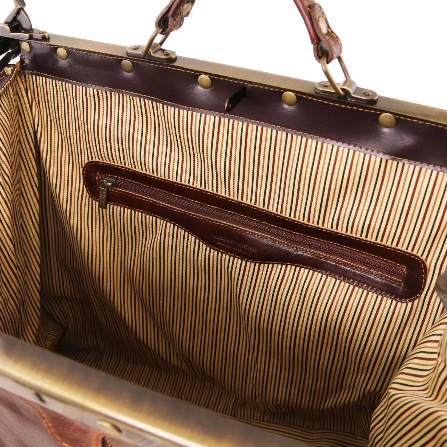 Tuscany Leather - Madrid - Gladstone Leather Bag - Large size Brown - TL1022/1