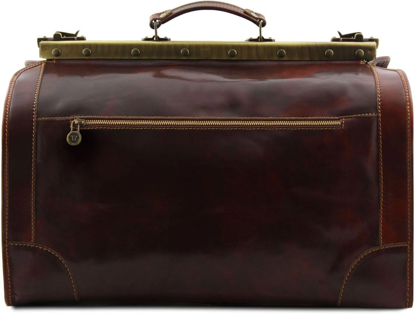 Tuscany Leather - Madrid - Gladstone Leather Bag - Large size Brown - TL1022/1
