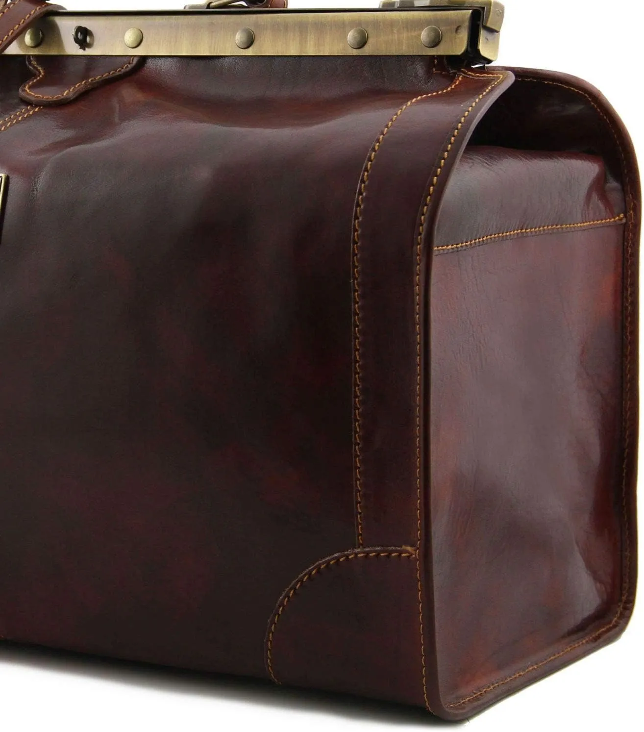 Tuscany Leather - Madrid - Gladstone Leather Bag - Large size Brown - TL1022/1