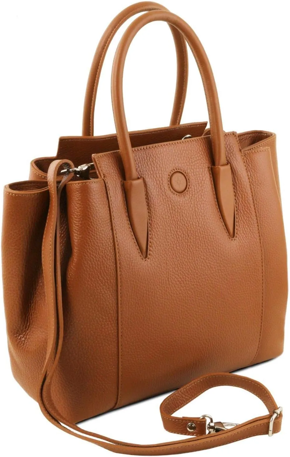 Tuscany Leather Tulipan Leather Handbag - TL141727 (Cognac)