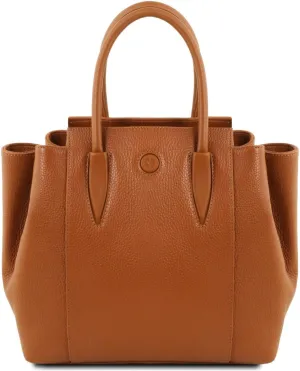 Tuscany Leather Tulipan Leather Handbag - TL141727 (Cognac)
