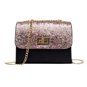 Twist Lock Sequined Glittery Party Purse