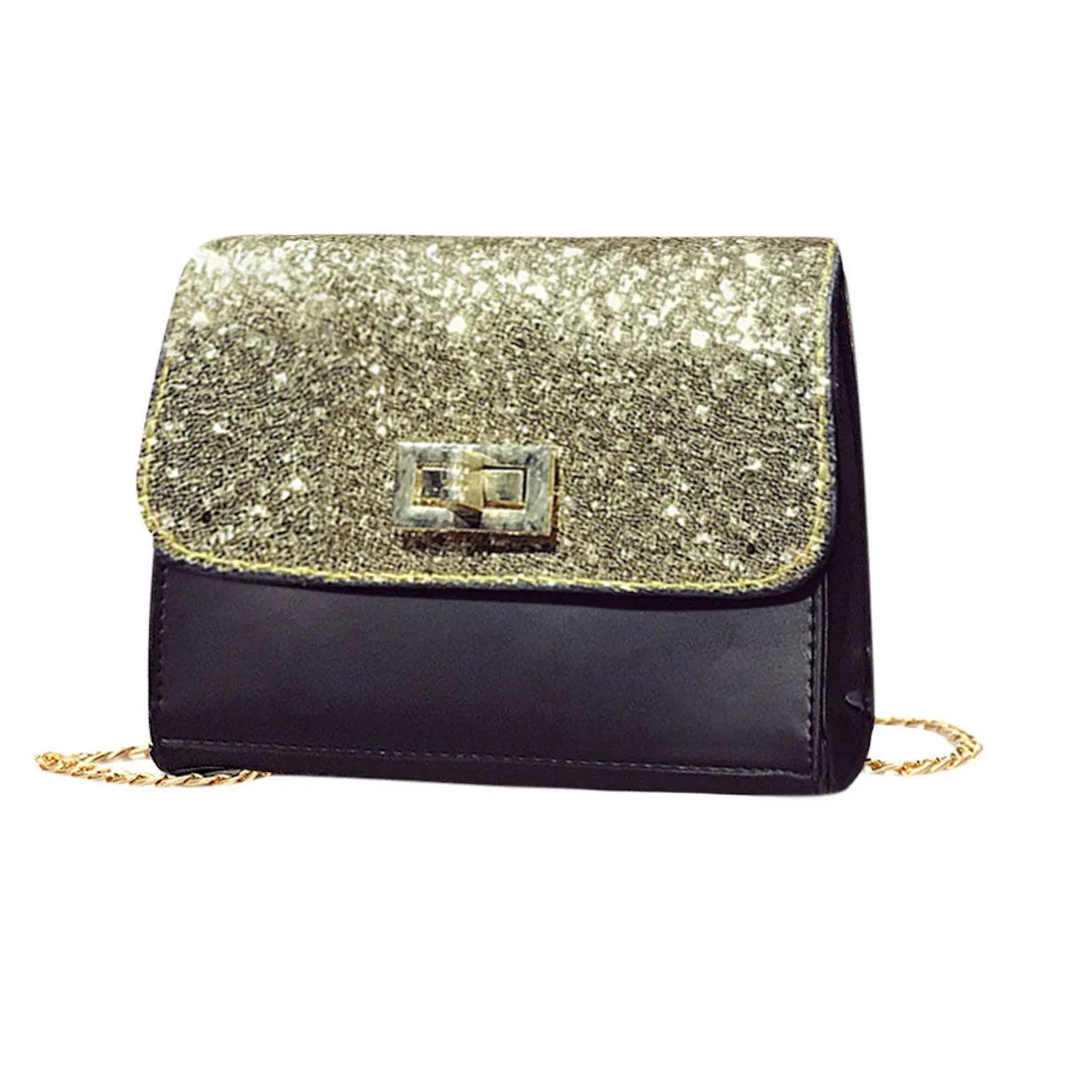 Twist Lock Sequined Glittery Party Purse