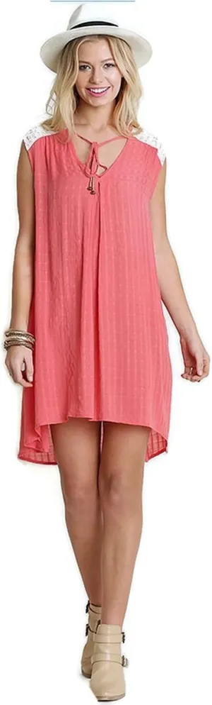 Umgee Women's Sleeveless Lace Bohemian Mini Dress