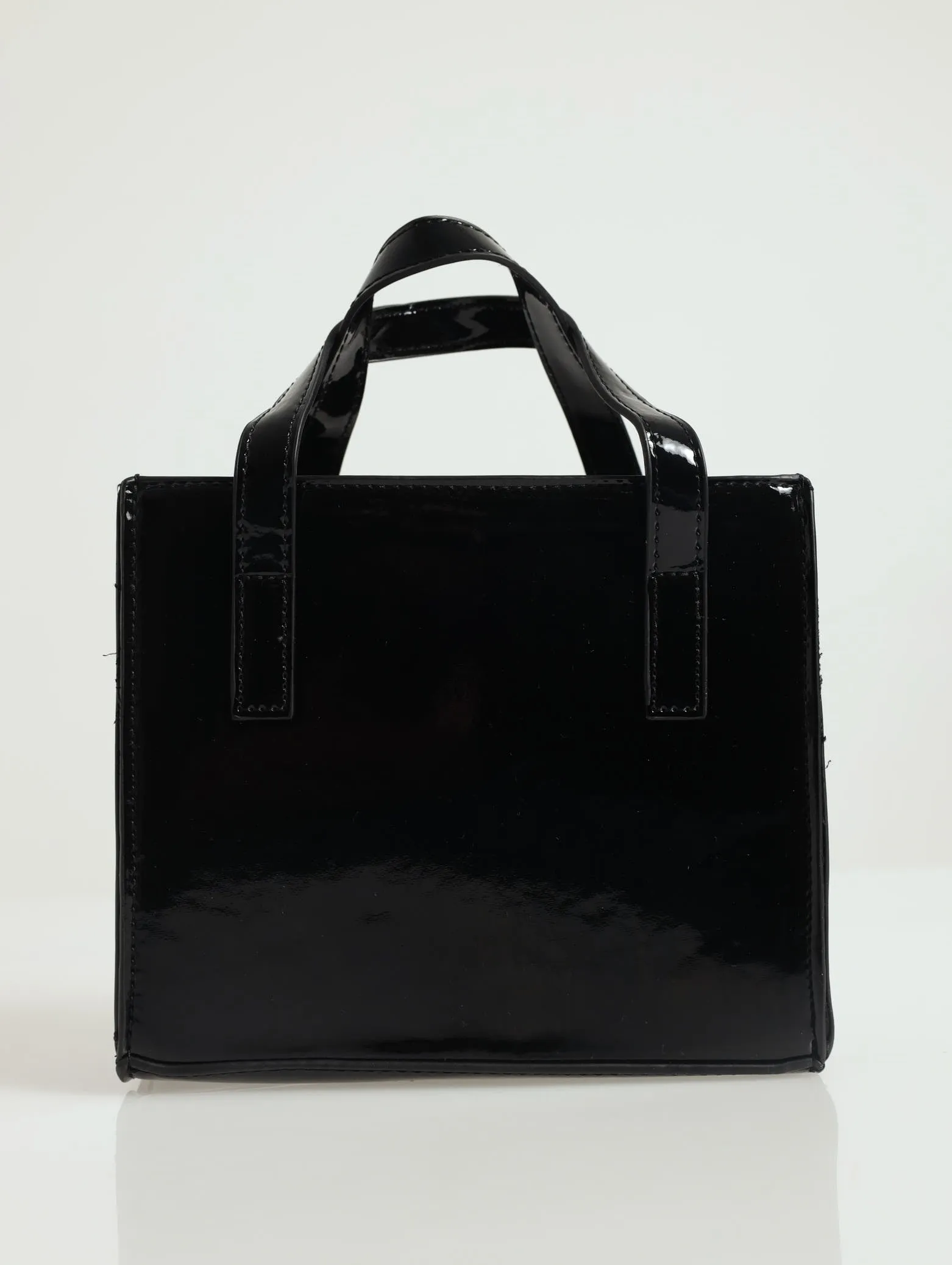 Updated Mini Tote With Heart Charm - Black