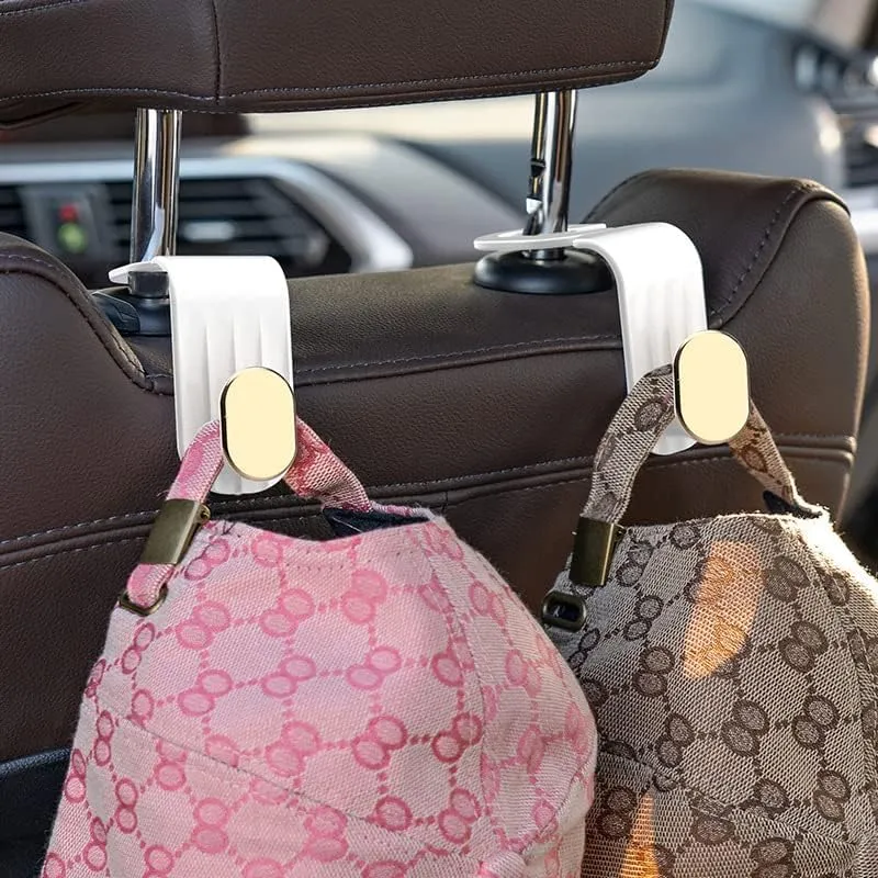 Upgraded Car Seat Headrest Hook for Nissan Skyline Quest Murano Rogue, Durable Car Decorations for Purse Coats Umbrellas Grocery Bags Handbag,A White