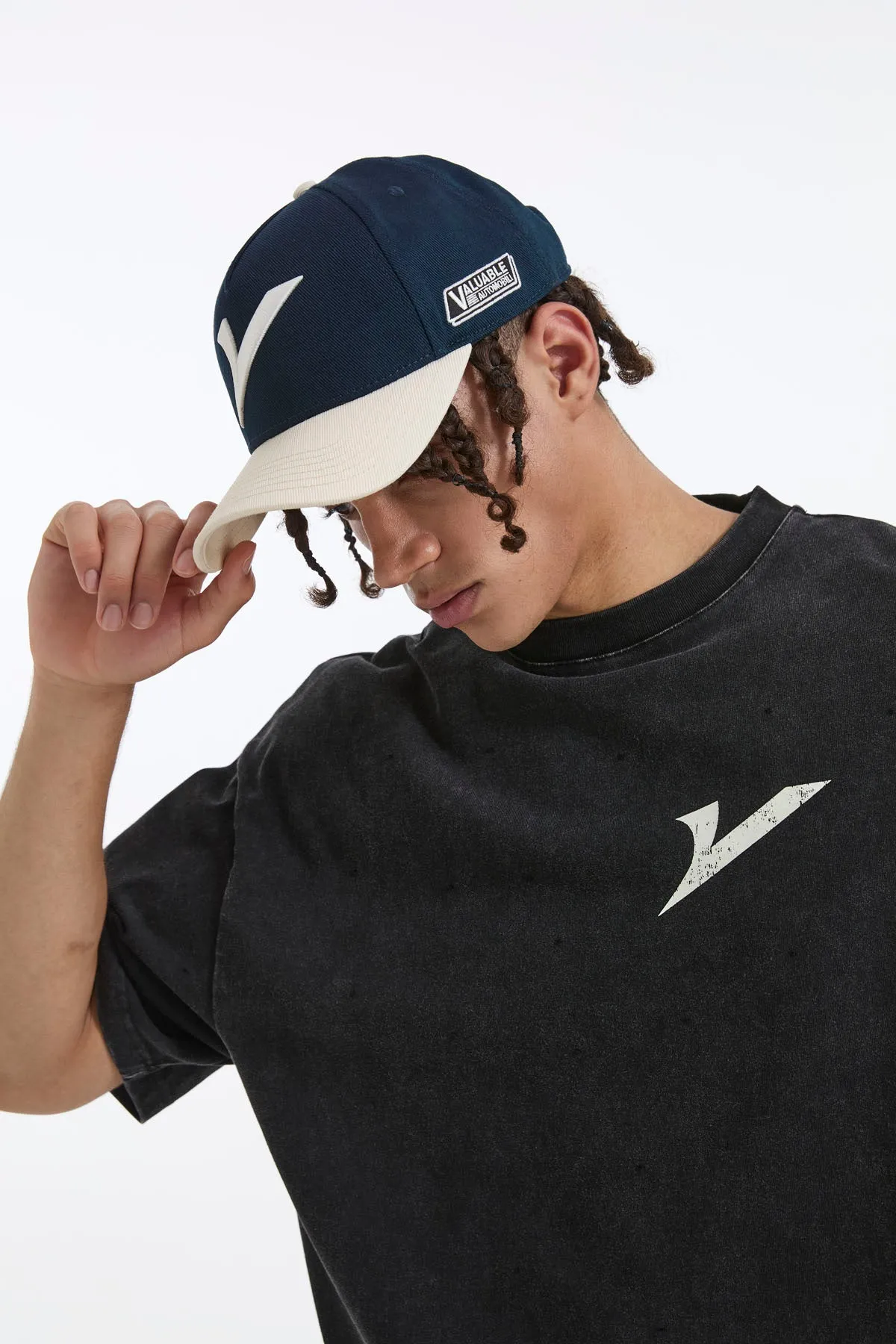 V Structured Hat - Blue