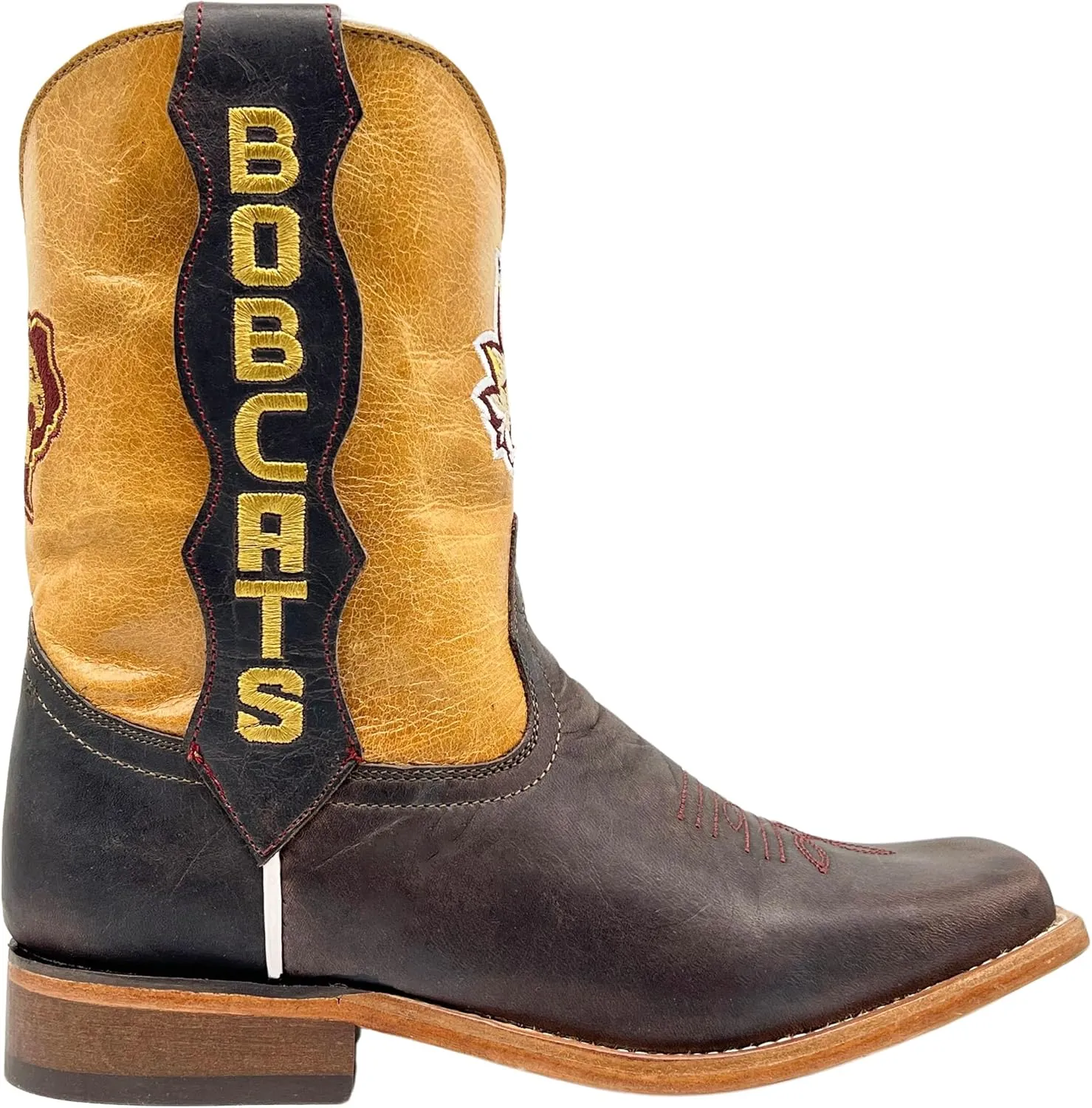 Vaccari Kids Dakota Genuine Leather University Mascot Embroidery Square Toe Officially Licensed Cowboy Toddler/Kids Boots